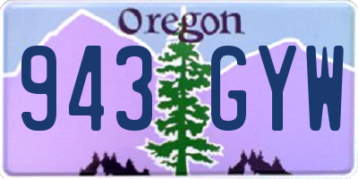 OR license plate 943GYW