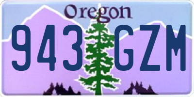 OR license plate 943GZM