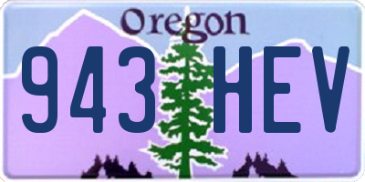 OR license plate 943HEV