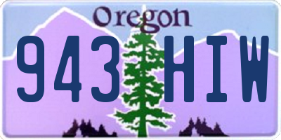 OR license plate 943HIW