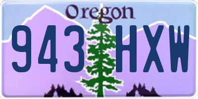 OR license plate 943HXW