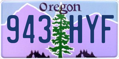 OR license plate 943HYF