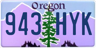 OR license plate 943HYK