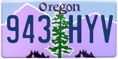OR license plate 943HYV