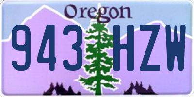 OR license plate 943HZW