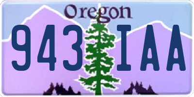 OR license plate 943IAA