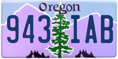 OR license plate 943IAB