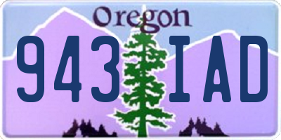 OR license plate 943IAD