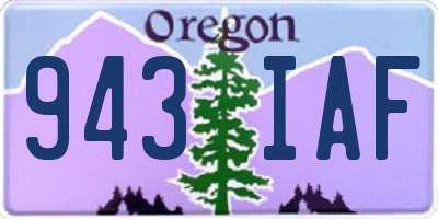 OR license plate 943IAF