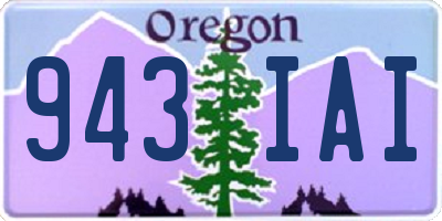 OR license plate 943IAI