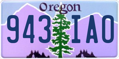 OR license plate 943IAO