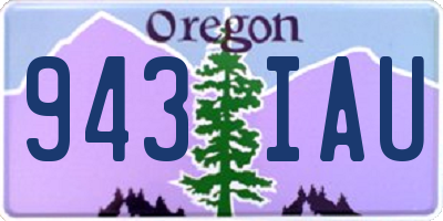 OR license plate 943IAU
