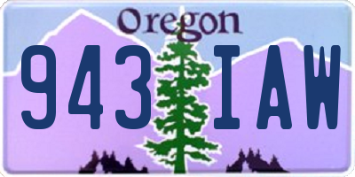 OR license plate 943IAW