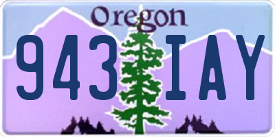 OR license plate 943IAY