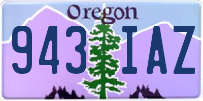 OR license plate 943IAZ