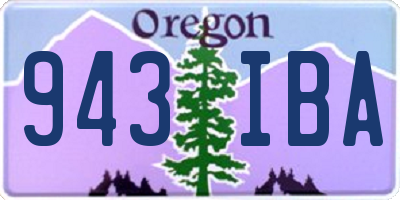 OR license plate 943IBA