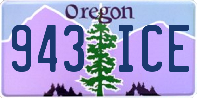 OR license plate 943ICE