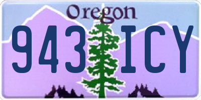 OR license plate 943ICY