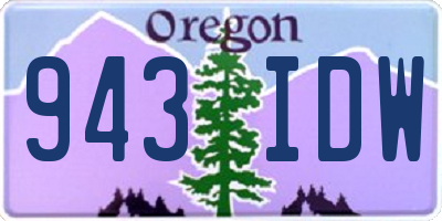OR license plate 943IDW