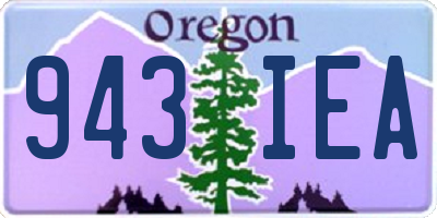 OR license plate 943IEA