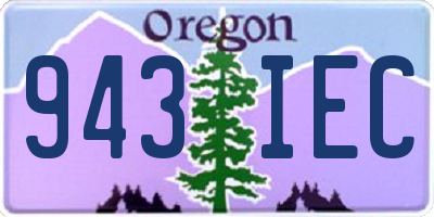 OR license plate 943IEC