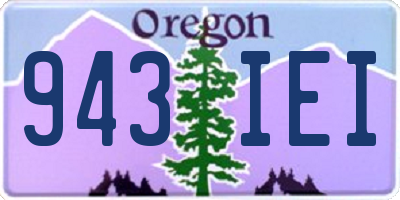 OR license plate 943IEI