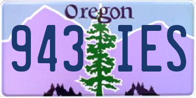 OR license plate 943IES