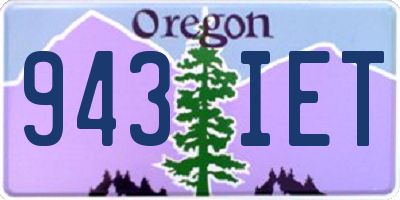 OR license plate 943IET