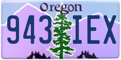 OR license plate 943IEX