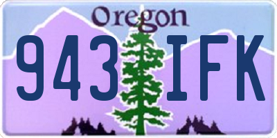 OR license plate 943IFK