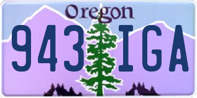 OR license plate 943IGA
