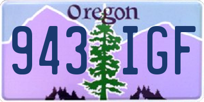OR license plate 943IGF