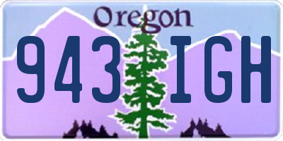 OR license plate 943IGH