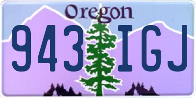 OR license plate 943IGJ