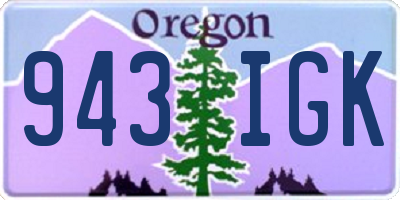 OR license plate 943IGK