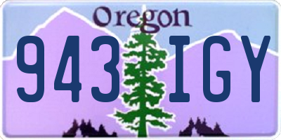 OR license plate 943IGY