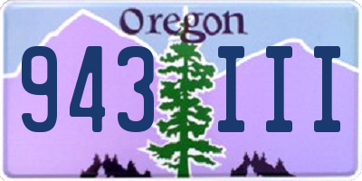 OR license plate 943III