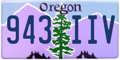 OR license plate 943IIV