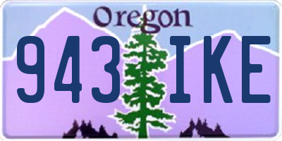 OR license plate 943IKE