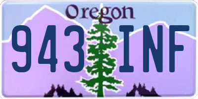 OR license plate 943INF