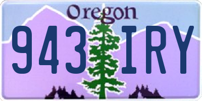 OR license plate 943IRY