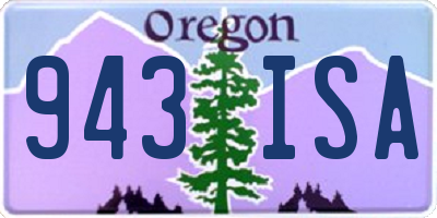 OR license plate 943ISA