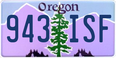 OR license plate 943ISF
