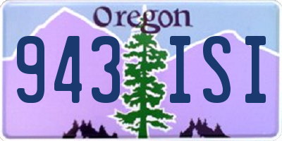 OR license plate 943ISI