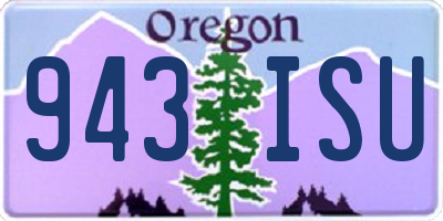 OR license plate 943ISU