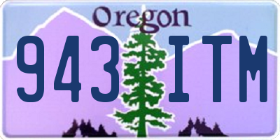 OR license plate 943ITM
