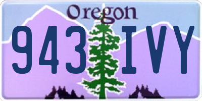 OR license plate 943IVY