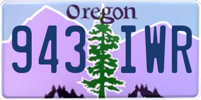 OR license plate 943IWR