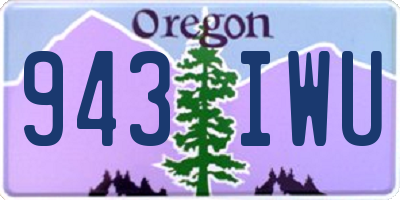 OR license plate 943IWU