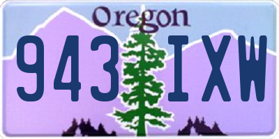 OR license plate 943IXW